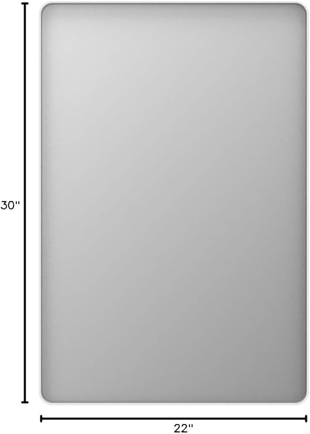 LOAAO 22x30 Inch White Metal Framed Bathroom Mirror