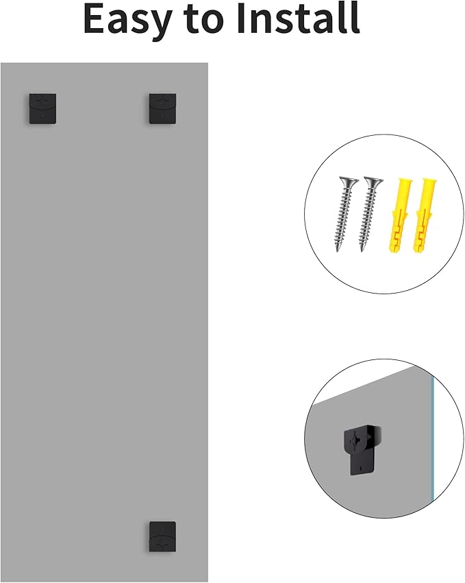 CILIBER Beveled Mirror, 24x60 Large Frameless Beveled Bathroom Mirrors