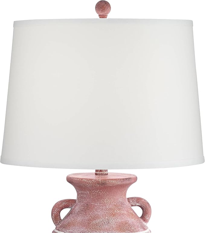 John Timberland Sierra Rustic Southwestern Style Jug Table Lamp 30" Tall Red Brown Sandstone Linen Drum Shade Decor for Living Room Bedroom House Bedside Nightstand Home Office Entryway Reading