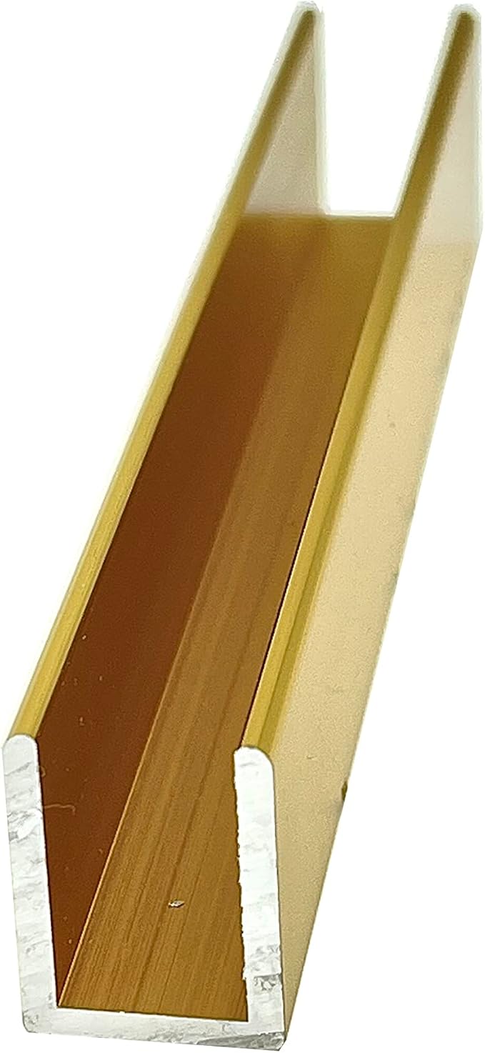 Brixwell SDCD38BGA-CCP48-XCP10 Brite Gold Anodized 3/8" Fixed Panel Shower Door