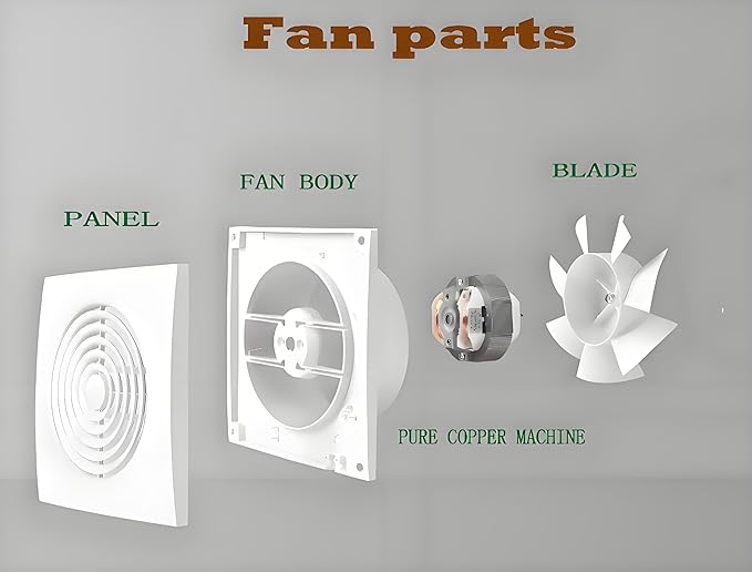 JOANAJO 6 Inch Exhaust Fan Bathroom Exhaust Fan Damper ABS Waterproof