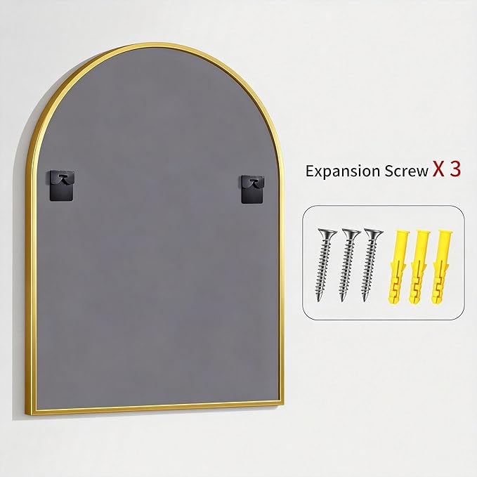CIRCUMI Arched Wall Mirror, Metal Frame, Large Size
