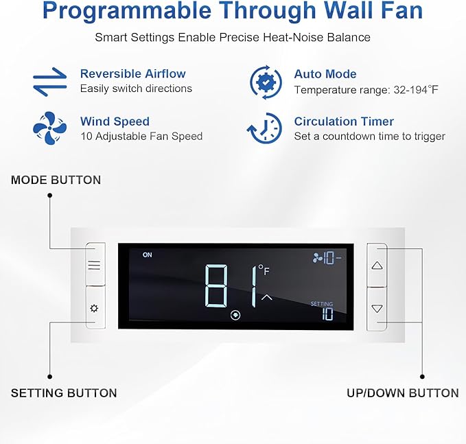 8" Room to Room Air Transfer Fan