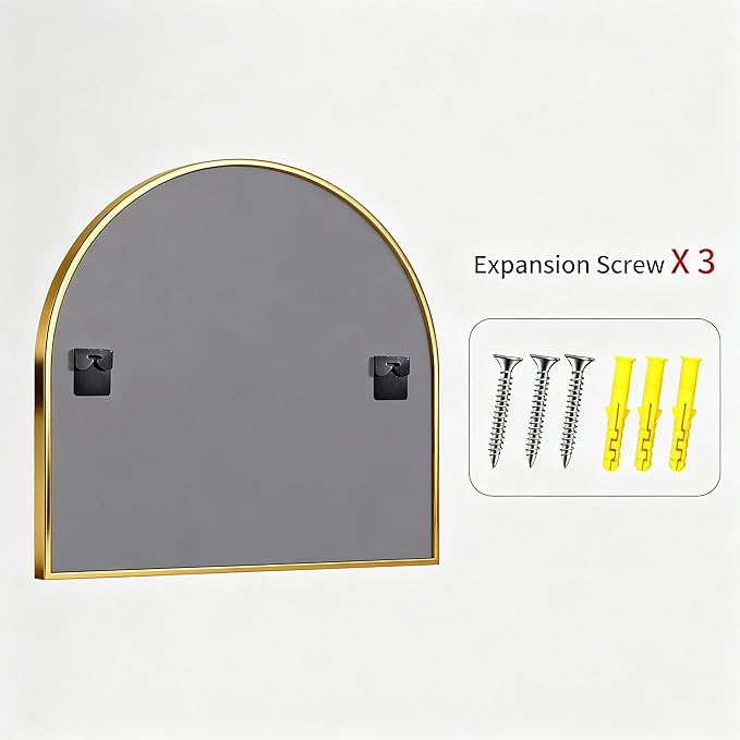 CIRCUMI Arched Wall Mirror, Metal Frame, Large Size