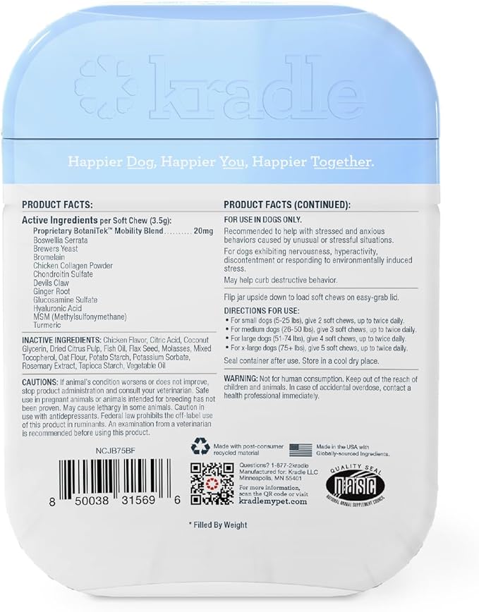 Kradle Hip & Joint Chews for Dogs