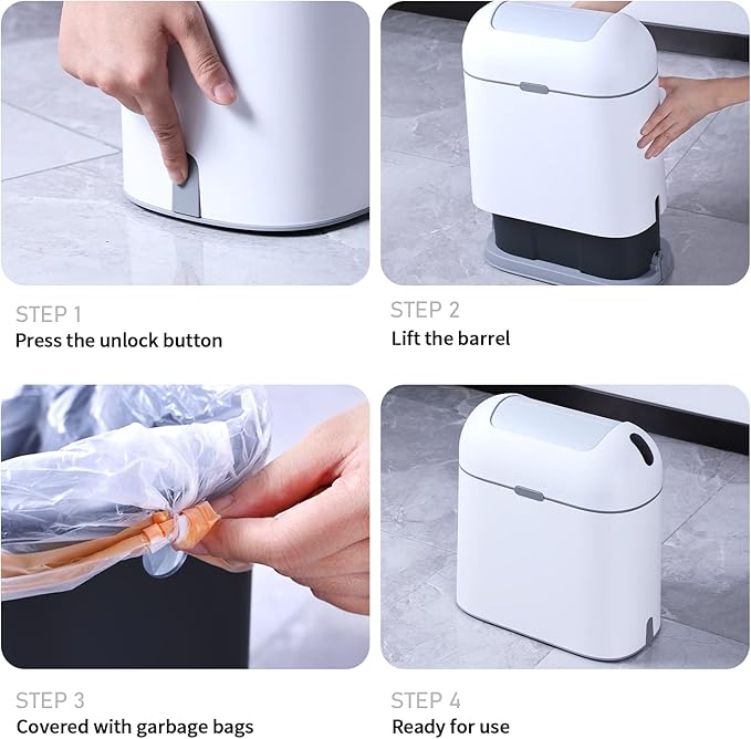 ELPHECO Bathroom Trash Can, 2.5 Gallon Motion Sensor Waterproof Trash Bin