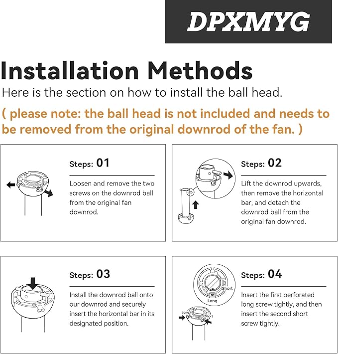 DPXMYG 24 inch Ceiling Fan Downrod