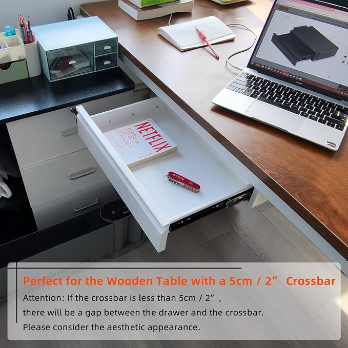 Under Desk Drawer 18", Pull-out Storage Organizer