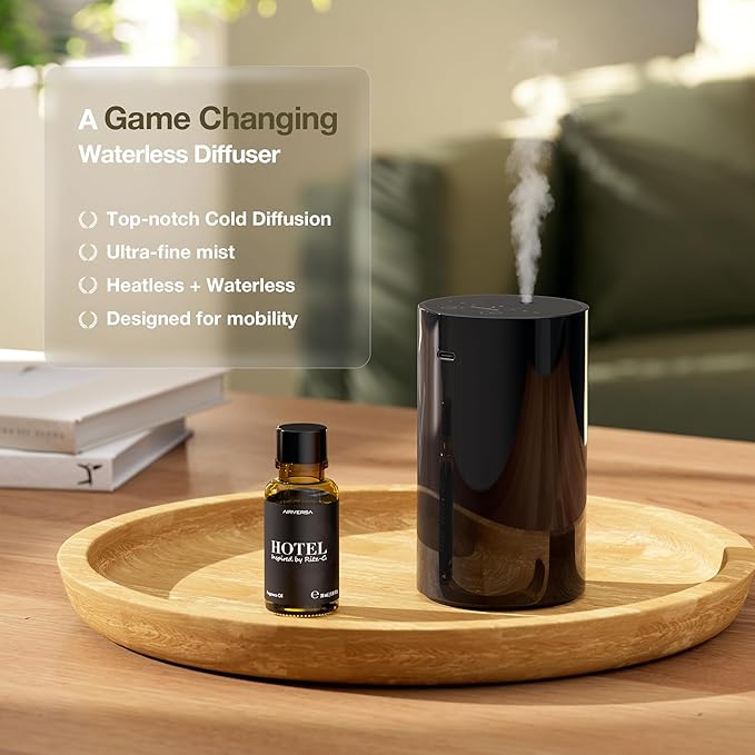Waterless Essential Oil Diffuser, Battery Operated Aromatherapy Diffuser