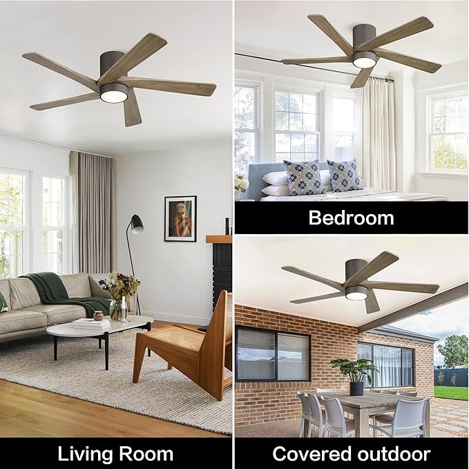 WINGBO 48 Inch Flush Mount DC Ceiling Fan