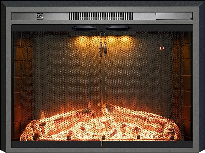 33 Inches Electric Fireplace Insert, 750W/1500W Fireplace Heater