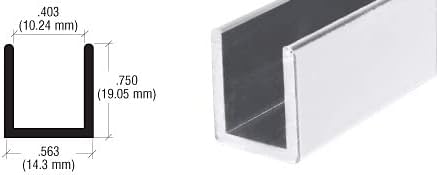 Brixwell SDCD3812BA-XCP25 Brite Anodized Frameless Shower Door Aluminum Deep