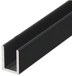 Brixwell SDCD38MBL-CCP48 Matte Black 3/8" Fixed Panel Shower Door Deep U-Channel