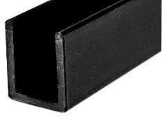 Brixwell SDCD38BL-XCP25 Black 3/8" Fixed Panel Shower Door Deep U-Channel