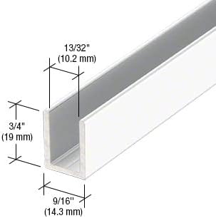 Brixwell SDCD38W-XCP10 White 3/8" Fixed Panel Shower Door Deep U-Channel