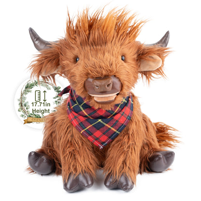 Highland Cow Plush – Weighted Toy for Kids & Adults