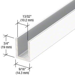 Brixwell SDCD38W-XCP10 White 3/8" Fixed Panel Shower Door Deep U-Channel