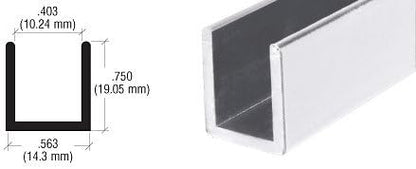 Brixwell SDCD38BA-R2 Brite Anodized 3/8" Fixed Panel Shower Door Deep U-Channel