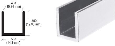Brixwell SDCD38BA-CCP24-XCP50 Brite Anodized 3/8" Fixed Panel Shower Door Deep