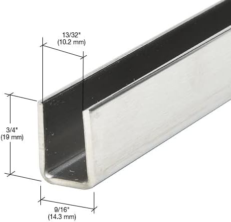Brixwell SDCD38BS-CCP48-XCP5 Brushed Stainless 3/8" Fixed Panel Shower Door
