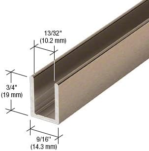 Brixwell SDCD38BBRZ-CCP24-XCP5 Brushed Bronze 3/8" Fixed Panel Shower Door Deep