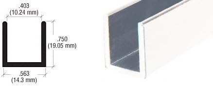 Brixwell SDCD38W-CCP72 White 3/8" Fixed Panel Shower Door Deep U-Channel