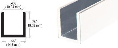 Brixwell SDCD38W-CCP48-XCP5 White 3/8" Fixed Panel Shower Door Deep U-Channel