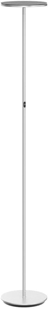 Brightech Sky LED Floor lamp, Torchiere Super Bright Floor Lamp for Living Rooms & Offices - Dimmable, Tall Standing Lamp for Bedroom Reading - Platinum Silver