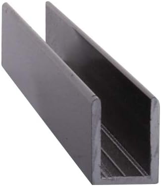 Brixwell SDCD38BL-CCP18-XCP10 Black 3/8" Fixed Panel Shower Door Deep U-Channel