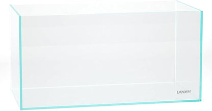 LANDEN 90P 44 Gallon Rimless Low Iron Aquarium Tank, W35.4 x D17.7 × H17.7in (90cm x 45cm x 45cm) 10mm Thickness with Black Nano Foam Leveling mat Included