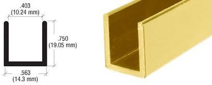 Brixwell SDCD38BGA-XCP10 Brite Gold Anodized 3/8" Fixed Panel Shower Door Deep