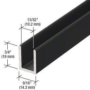 Brixwell SDCD38MBL-CCP72-XCP10 Matte Black 3/8" Fixed Panel Shower Door Deep