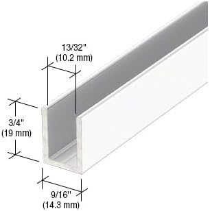 Brixwell SDCD38W-CCP72 White 3/8" Fixed Panel Shower Door Deep U-Channel