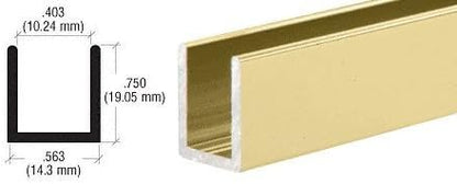 Brixwell SDCD38SB-XCP5 Satin Brass 3/8" Fixed Panel Shower Door Deep U-Channel