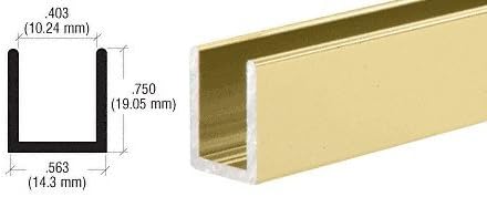 Brixwell SDCD38SB-CCP36-XCP25 Satin Brass 3/8" Fixed Panel Shower Door Deep