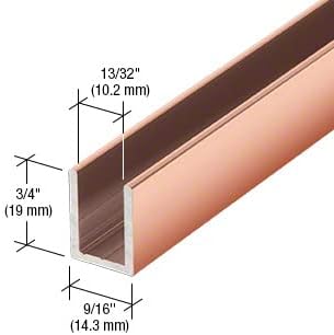 Brixwell SDCD38PC0-CCP18 Polished Copper 3/8" Fixed Panel Shower Door Deep