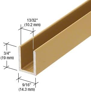 Brixwell SDCD38SB-CCP72-XCP50 Satin Brass 3/8" Fixed Panel Shower Door Deep