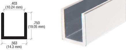 Brixwell SDCD38A-CCP36-XCP10 Satin Anodized 3/8" Fixed Panel Shower Door Deep