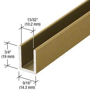 Brixwell SDCD38ABRS-XCP5 Antique Brass 3/8" Fixed Panel Shower Door Deep