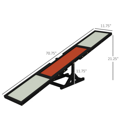 Wooden Dog Agility Seesaw for Training and Exercise, Black