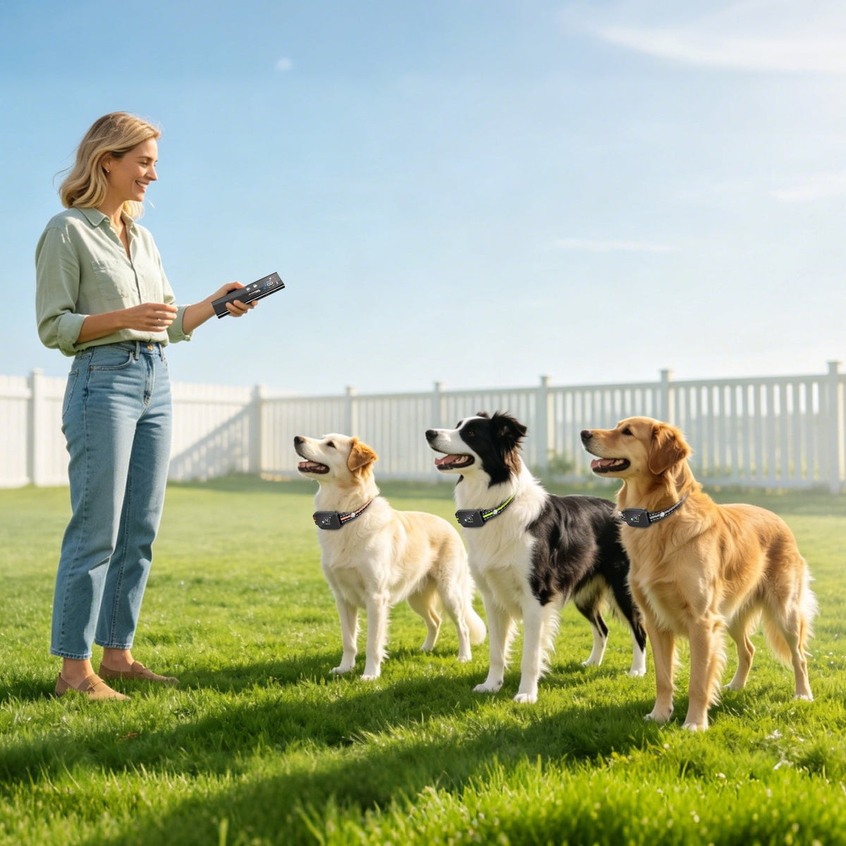 1Pc 2 In 1 Dog Shock And Bark Collar Dog Training Collar With Remote Rechargeable IP68 Waterproof With 3 Channels For Medium And Small Dogs