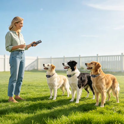 1Pc 2 In 1 Dog Shock And Bark Collar Dog Training Collar With Remote Rechargeable IP68 Waterproof With 3 Channels For Medium And Small Dogs