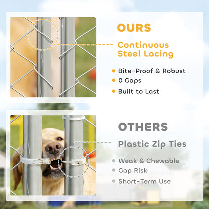 Dog Kennel Outdoor Dog Run Waterproof UV-Resist Cover Lockable Door Adjustable Bowls 20 x 7.5 x 6.5ft
