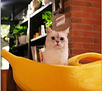 · Petgrow · Cute Banana Cat Bed House Extra Large Size, Christmas Soft Cat Cuddle Bed, Lovely Pet Supplies for Cats Kittens Rabbit Small Dogs, Yellow