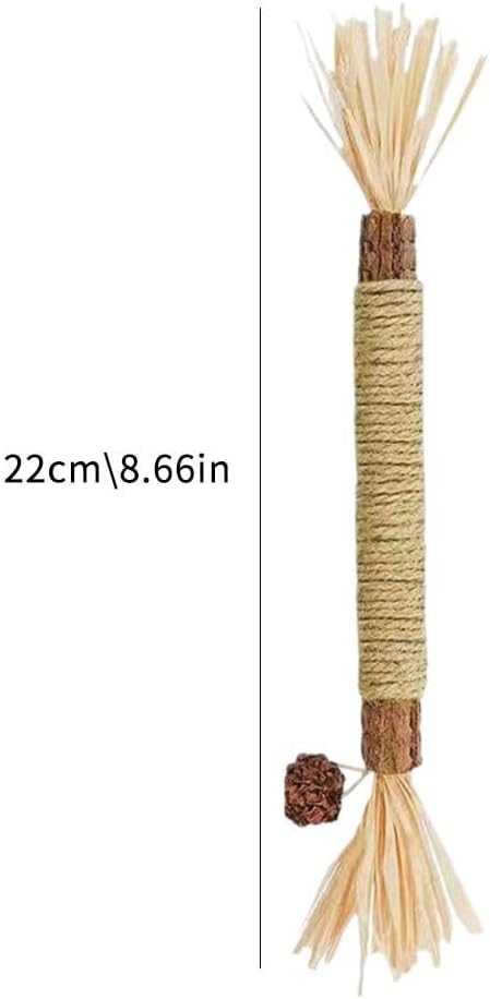 4 Pcs Puriq Natural Silvervine Dental Sticks,Silvervine Sticks for Cats, Interactive Cat Chew Stick for Teeth Cleaning, Scratch & Bite Resistant, for Indoor Kitty Fresh Breath