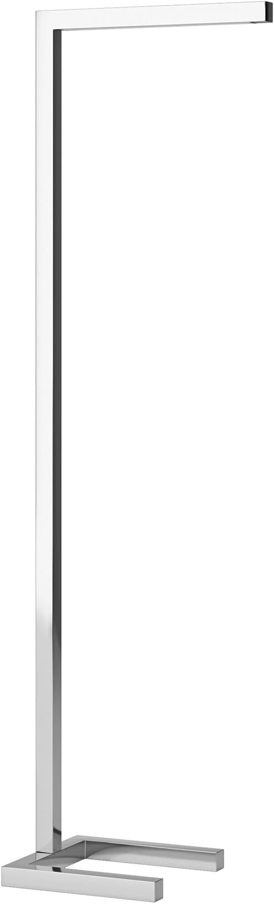 Henn&Hart 52'' Modern LED 1-Light Floor Lamp with Polished Nickel Metal Rectangle Shade for Living Room, Bedroom, or Office, Polished Nickel