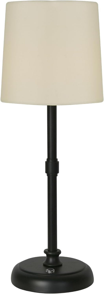 Cordless Black LED Table lamp, 5200-mAh Rechargeable Battery, 3-Level Brightness, Build-in Integrated LED 320 Lm Max, Night Lamp Ambient Light, for Bedside Restaurant Dining Table