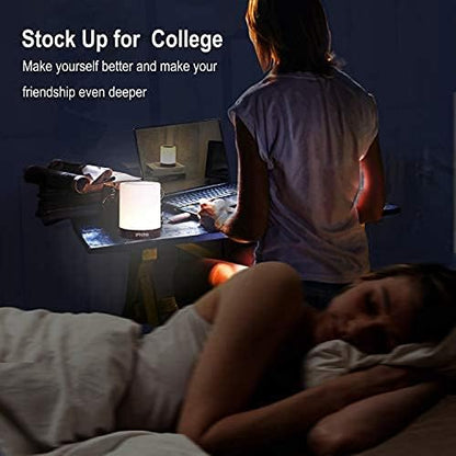 Bedside Lamp, Touch Lamp for Bedrooms, Table Lamp with Dimmable Warm Light, Rechargeable Portable Touch Sensor LED Color Changing RGB Night Light, Best Gifts for Baby, Teens, Kids Adults