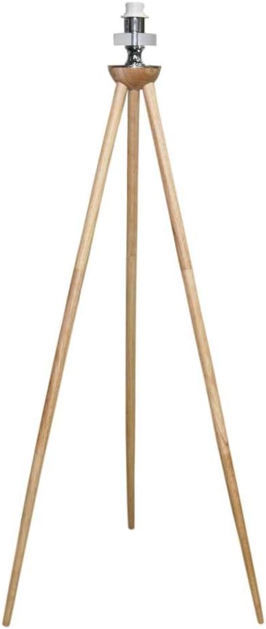 Floor Lamp with Off-White Fabric Lampshade, Nordic Standing lamp, Wood Tripod Floor Lamp for Living Room, Bedroom, Office, Study Room