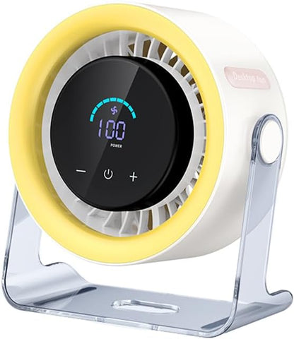 Coolhill USB Desk Fan for Bedroom: 100 Speeds Digital Display Quiet Table Fan